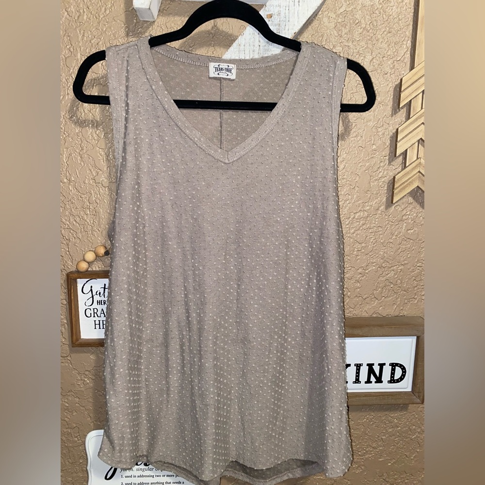 Texas True Threads Women’s Gray Textured Sleeveless Top Size XL EUC